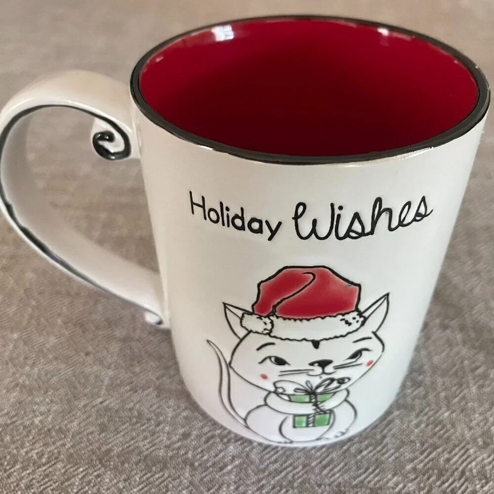 Spectrum Holiday Wishes Cat Christmas 16 oz. Coffee Cup Mug 2020 Adorable